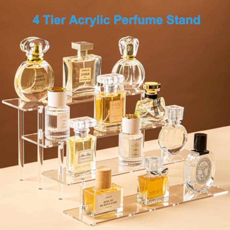 4 Tier Acrylic Perfume Organiz - Display Risers Set recension och pris