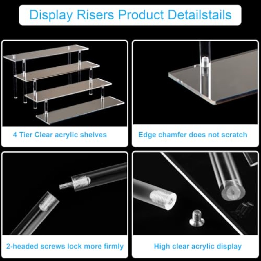 4 Tier Acrylic Perfume Organiz - Display Risers Set recension och pris