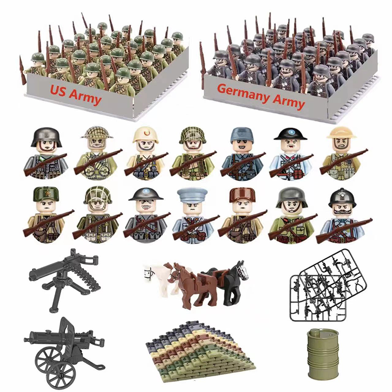 24pcs/batch WW2 Military Chara - Lego Minifigure Holder recension och pris